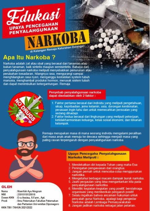 Edukasi Upaya Pencegahan Penyalahgunaan Narkoba