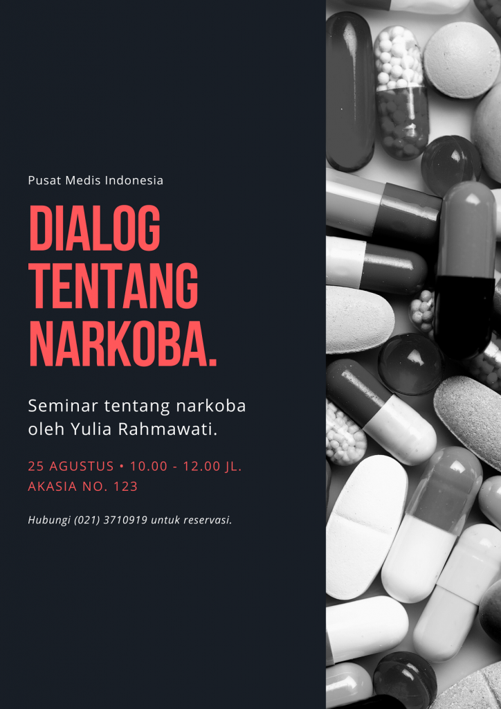 Template Poster Canva Merah dan Hitam Foto Narkoba Kesadaran Poster