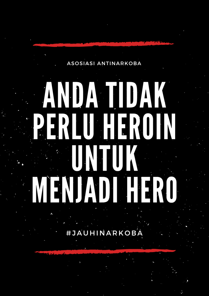 Template Poster Canva Kesadaran Narkoba Tipografis Grunge Hitam