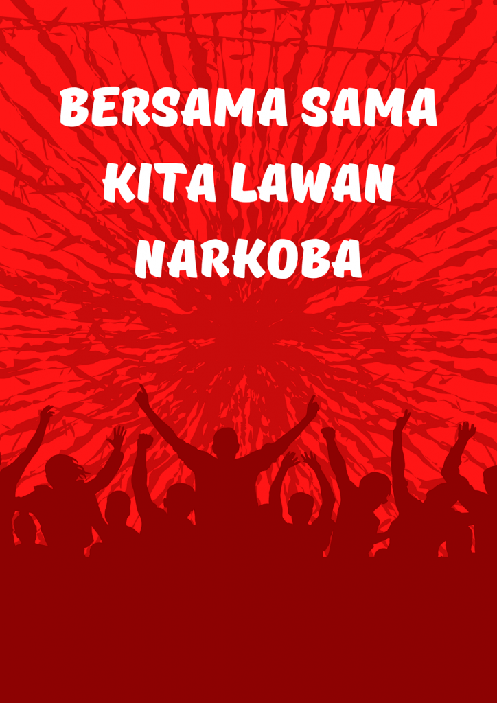 Template Poster Canva Merah Putih Inspirasi Himbauan Tentang Narkoba